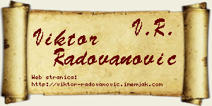 Viktor Radovanović vizit kartica